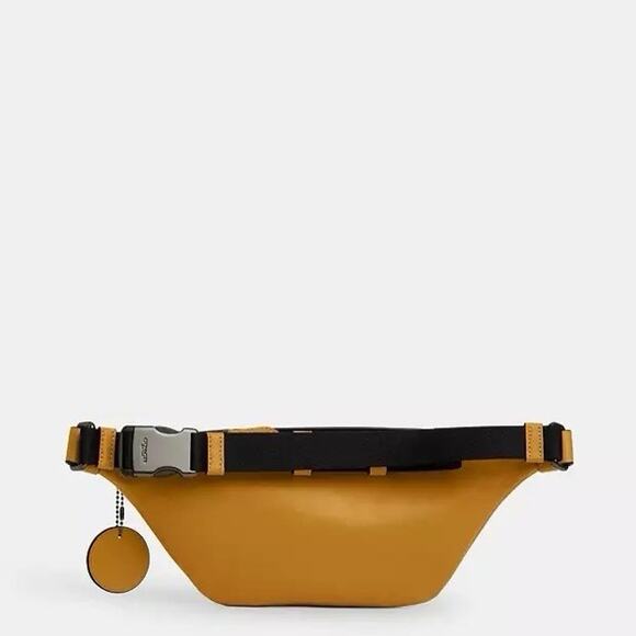 NWT Coach Warren Mini Belt Bag Colorblock Signature Canvas Tan/Buttercup CAX42 - Picture 7 of 9